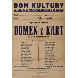 AFISZ, EMIL ZEGADŁOWICZ, DOMEK Z KART, 1954