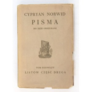 NORWID Cypryan - Wszystkie pisma ... T. 9: Listy. Cz. 2 (402-846).