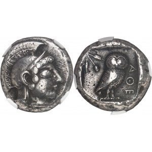 Attique, Athènes (545-515 av. J.-C.). Tétradrachme de style archaïque 500-490 av. J.-C., Athènes.