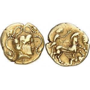 Vénètes (IIe - Ier siècle av. J.-C.). Quart de statère d'or, à la petite tête nue IIe s. av. J.-C.
