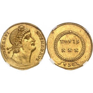 Constantin Ier (307-337). Médaillon d’1 solidus 1/4 (festaureus) ND (335), 5e officine, Thessalonique.