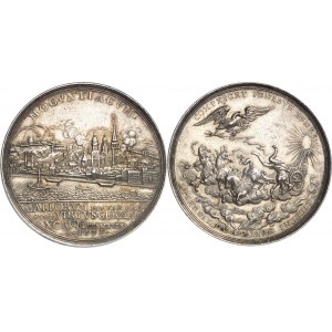 Mayence (ville de). Médaille, retour de la ville à l’Empire et expulsion des Français, par P. H. Müller 1689.