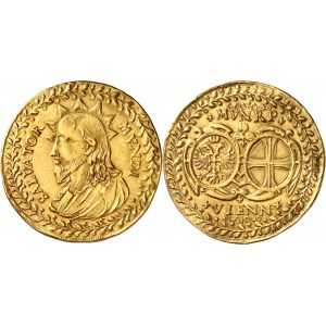 Saint-Empire romain (962-1806). Médaille d’or au module de 10 ducats “Salvator Mundi” (Salvatorthaler), par Matthias Pichler ND (1635-1649), Vienne.