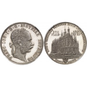 François-Joseph Ier (1848-1916). Double florin, Flan bruni (PROOF) 1887, Kutná Hora (Kuttenberg).