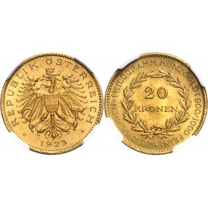 République d’Autriche (1919-1934). 20 kronen 1923, Vienne.