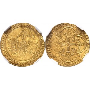 Flandres (comté de), Louis de Male (1346-1384). Cavalier d’or avec titre impérial IMPATORIE ND (1361-1364), Gand.