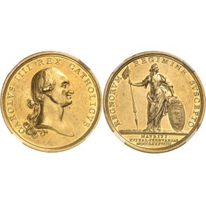 Charles IV (1788-1808). Médaille d’Or pour la proclamation 1789, Madrid.