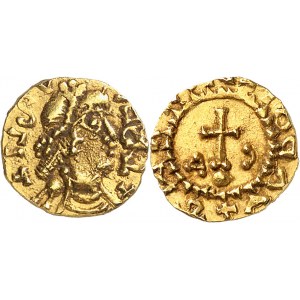 Troyes, monétaire Audolenus. Trémissis c.620-640, Troyes.