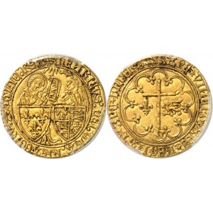 Henri VI d'Angleterre (1422-1453). Salut d’or 2e émission ND (1422), Rouen.