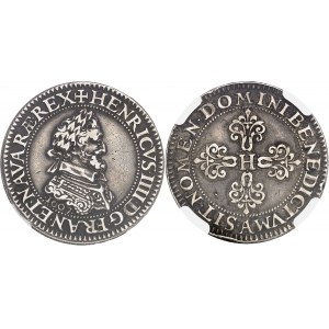 Henri IV (1589-1610). Piéfort de poids quadruple de l’essai du quart de franc, Tranche inscrite en relief : PERENNITATI* PRINCIPIS* GALLIÆ* RESTITVRIS 1607, A, Paris.