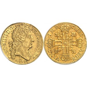 Louis XIV (1643-1715). Double louis d’or au soleil 1713, L, Bayonne.