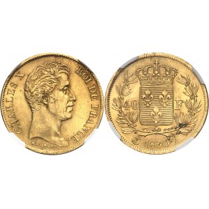 Charles X (1824-1830). 40 Francs, 2e type 1830, A, Paris.