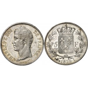 Charles X (1824-1830). 5 francs, 2e type 1829, L, Bayonne.