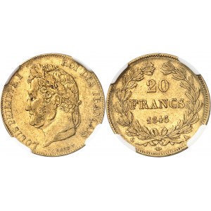 Louis-Philippe Ier (1830-1848). 20 francs tête laurée 1845, A, Paris.