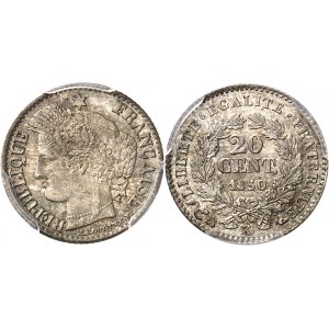 IIe République (1848-1852). 20 centimes Cérès 1850, K, Bordeaux.