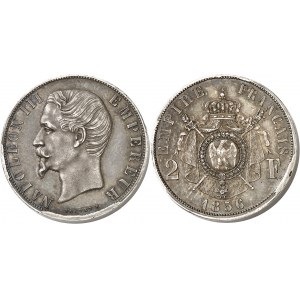 Second Empire - Napoléon III (1852-1870). Piéfort de 2 francs tête nue 1856, Paris.