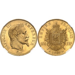 Second Empire - Napoléon III (1852-1870). 100 francs tête laurée 1866, A, Paris.