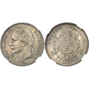 Second Empire - Napoléon III (1852-1870). 5 francs tête laurée 1869, BB, Strasbourg.