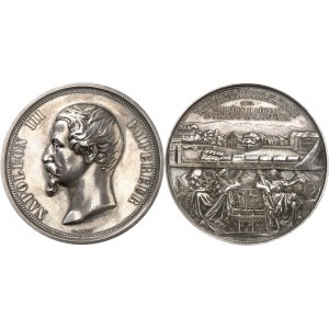 Second Empire - Napoléon III (1852-1870). Médaille pour le Chemin de fer de Paris en Espagne 1855, Paris.