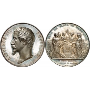 Second Empire - Napoléon III (1852-1870). Médaille pour le traité de Paix de Paris entre la France et la Russie 1856, Paris.
