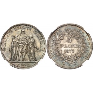 IIIe République (1870-1940). 5 francs Hercule 1873, A, Paris.