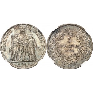 IIIe République (1870-1940). 5 francs Hercule 1875, A, Paris.
