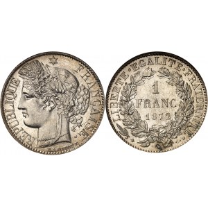 IIIe République (1870-1940). 1 franc Cérès 1872, A, Paris.