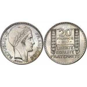 IIIe République (1870-1940). 20 francs Turin 1937, Paris.