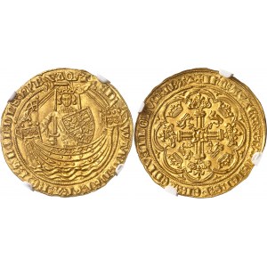 Édouard III (1327-1377). Noble d’or ND (1361-1369), C, Calais.