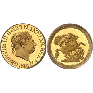 Georges III (1760-1820). Souverain, Flan bruni (PROOF) 1818, Londres.
