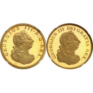 Georges III (1760-1820). Essai en Or du dollar avec double avers, Flan bruni (PROOF) ND (1804), Londres.