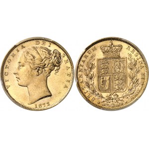 Victoria (1837-1901). Souverain, signature WW en relief, coin #108 1872, Londres.