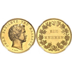 Othon Ier (1832-1862). Médaille d’Or, mort du Roi par K. F. Voigt ND (1862).