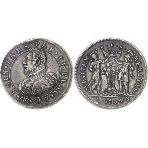 Parme, Ranuccio Ier Farnèse (1592-1622). Double ducaton (doppio ducatone) 1604, Parme.
