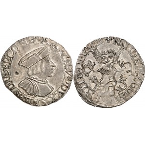 Savoie, Charles II (1504-1553). Demi-teston 1er type ND, Bourg-en-Bresse.