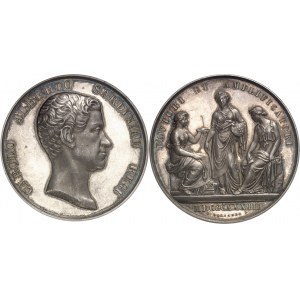 Savoie-Sardaigne, Charles-Albert (1831-1849). Médaille, prix d’Architecture, par G. Galeazzi 1833-1855, Turin.