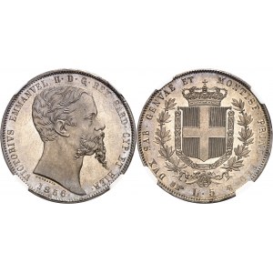 Savoie-Sardaigne, Victor-Emmanuel II (1849-1861). 5 lire 1856, Turin.