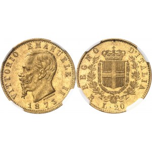 Victor-Emmanuel II (1861-1878). 20 lire 1873, R, Rome.