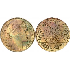 IIIe République (1870-1940). Épreuve de 5 dirhams AH 1349 (1930), Paris.