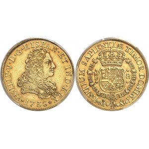 Philippe V (1700-1746). 8 escudos 1736, Mo, Mexico.