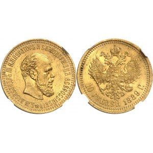 Alexandre III (1881-1894). 10 roubles 1889, Saint-Pétersbourg.