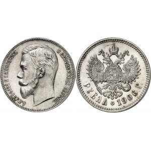 Nicolas II (1894-1917). Rouble 1906, Saint-Pétersbourg.