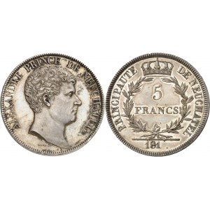 Neuchâtel (Principauté de), Alexandre Berthier (1806-1814). Épreuve de 5 francs à la date incomplète, frappe originale 181- (1813), Paris.