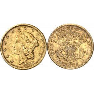 République fédérale des États-Unis d’Amérique (1776-à nos jours). 20 dollars Liberty “Motto” 1866, S, San Francisco.