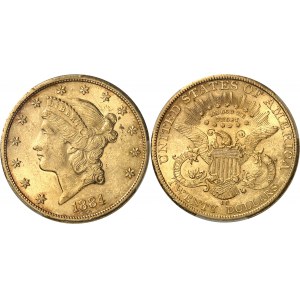 République fédérale des États-Unis d’Amérique (1776-à nos jours). 20 dollars Liberty 1884, CC, Carson City.