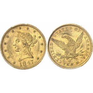 République fédérale des États-Unis d’Amérique (1776-à nos jours). 10 dollars Liberty 1847, O, La Nouvelle-Orléans.