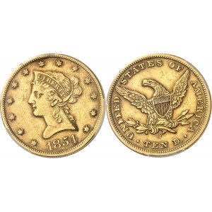 République fédérale des États-Unis d’Amérique (1776-à nos jours). 10 dollars Liberty 1854, O, La Nouvelle-Orléans.