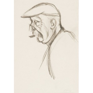 Henryk BERLEWI (1894-1967), Portret starszego mężczyzny z profilu, 1912