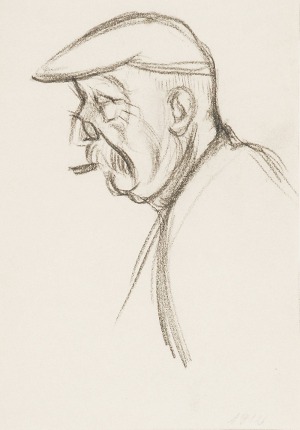 Henryk BERLEWI (1894-1967), Portret starszego mężczyzny z profilu, 1912