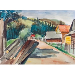 Ignacy HIRSZFANG (1892-1943), Droga przez podhalańską wieś, około 1930